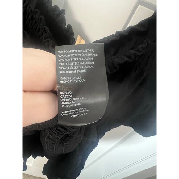 Pilcro by Athropologie Puff Sleeved Top Size XL Black Boho Cottagecore Fairy - Picture 9 of 9